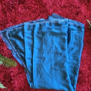 Blue Saree With Gold Detail